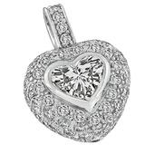 Elegant GIA Cert 1.06 Carat Diamond Gold Heart Pendant