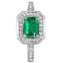 Alex Soldier Emerald Diamond White Gold Ring One of a kind Handmade in NYC.