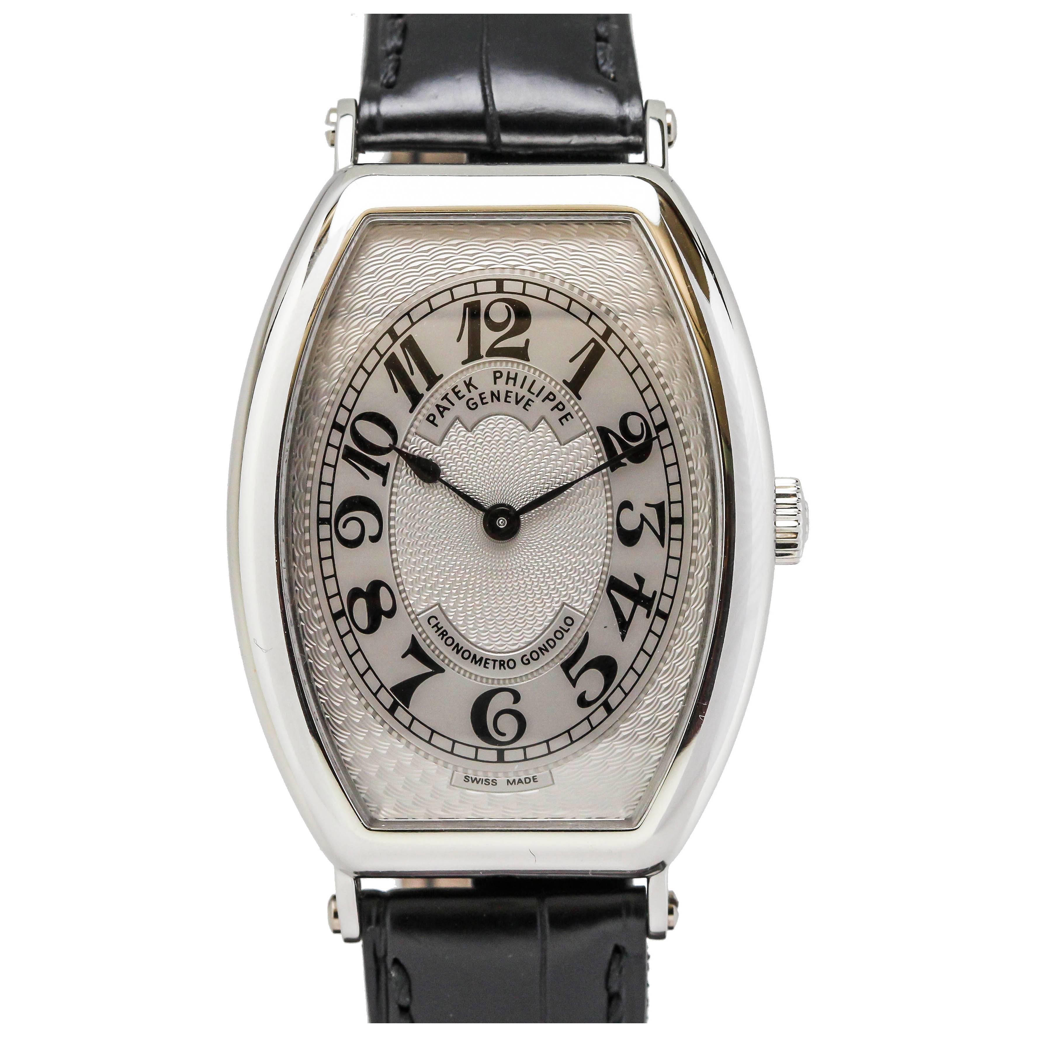 Patek Philippe Platinum Gondolo Chronometre Wristwatch Ref 5098P 