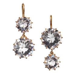 Renee Lewis Rock Quartz Gold Earrings