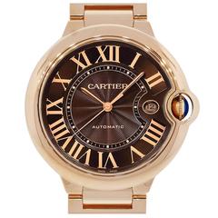 Cartier Montre-bracelet automatique Ballon Bleu chocolat à cadran en or rose
