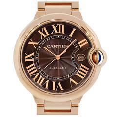 Cartier Roségold Ballon Bleu Schokoladen-Zifferblatt Automatik-Armbanduhr