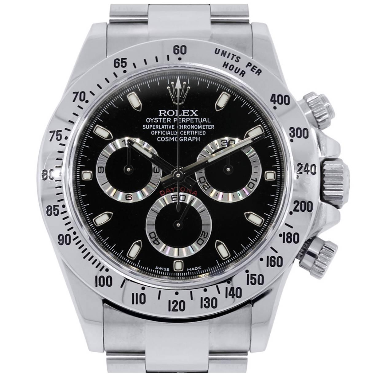 Rolex Stainless Steel Daytona Cosmograph Dial Automatic Wristwatch Ref 116520 