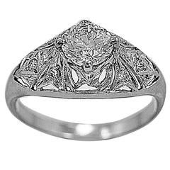 Art Deco .63 Carat Diamond Platinum Engagement Ring