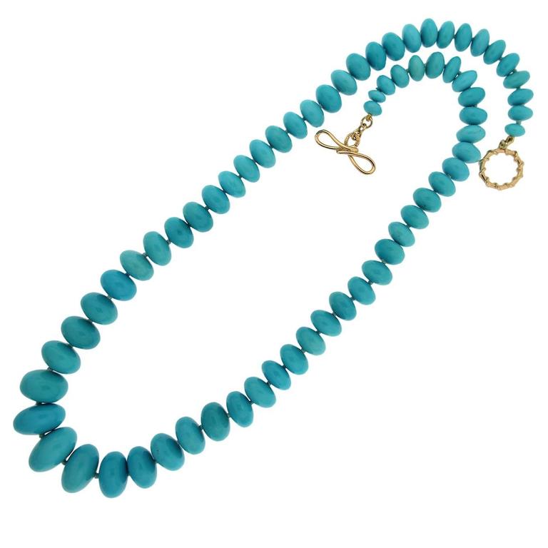 Sleeping Beauty Turquoise Beads- Natural Turquoise-Rondells