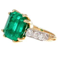 5 Carat Colombian Emerald Diamond Gold Ring