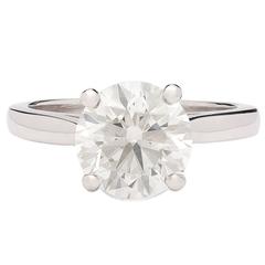 2.40 Carat GIA Certified Diamond Platinum Solitaire Engagement Ring 11