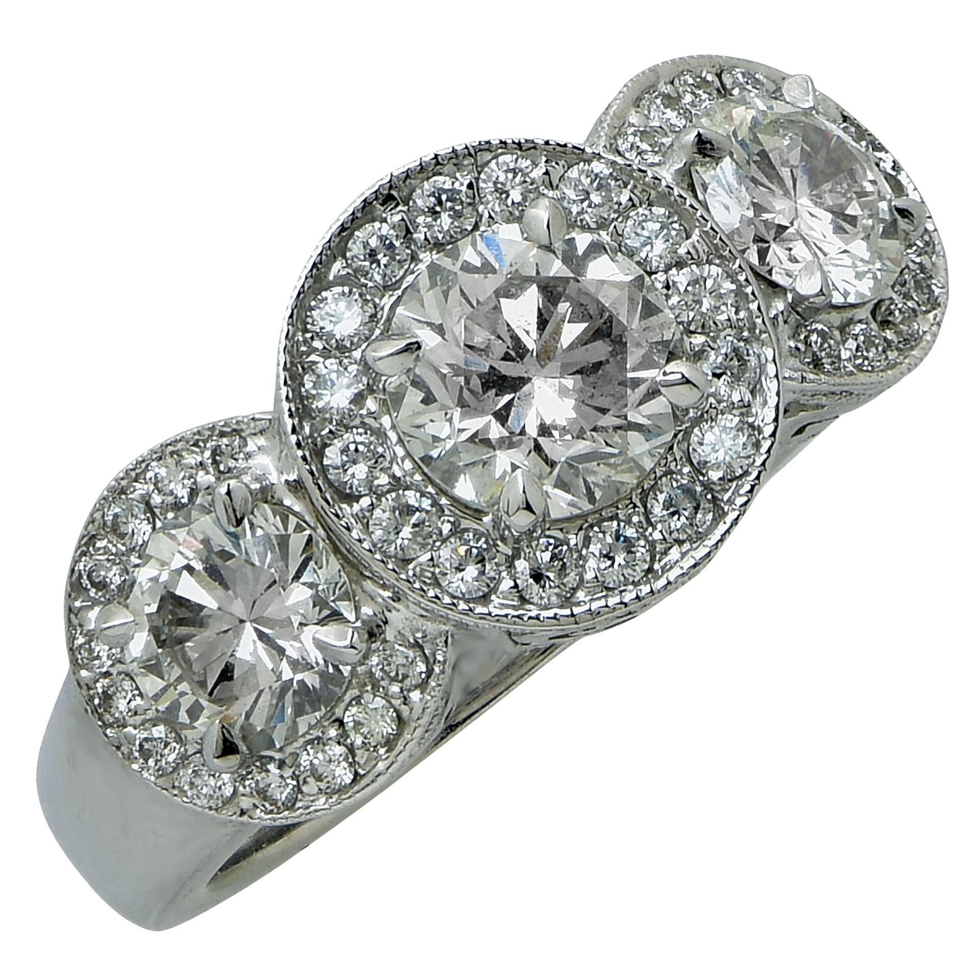 2.33 Carat Diamond Platinum Engagement Ring