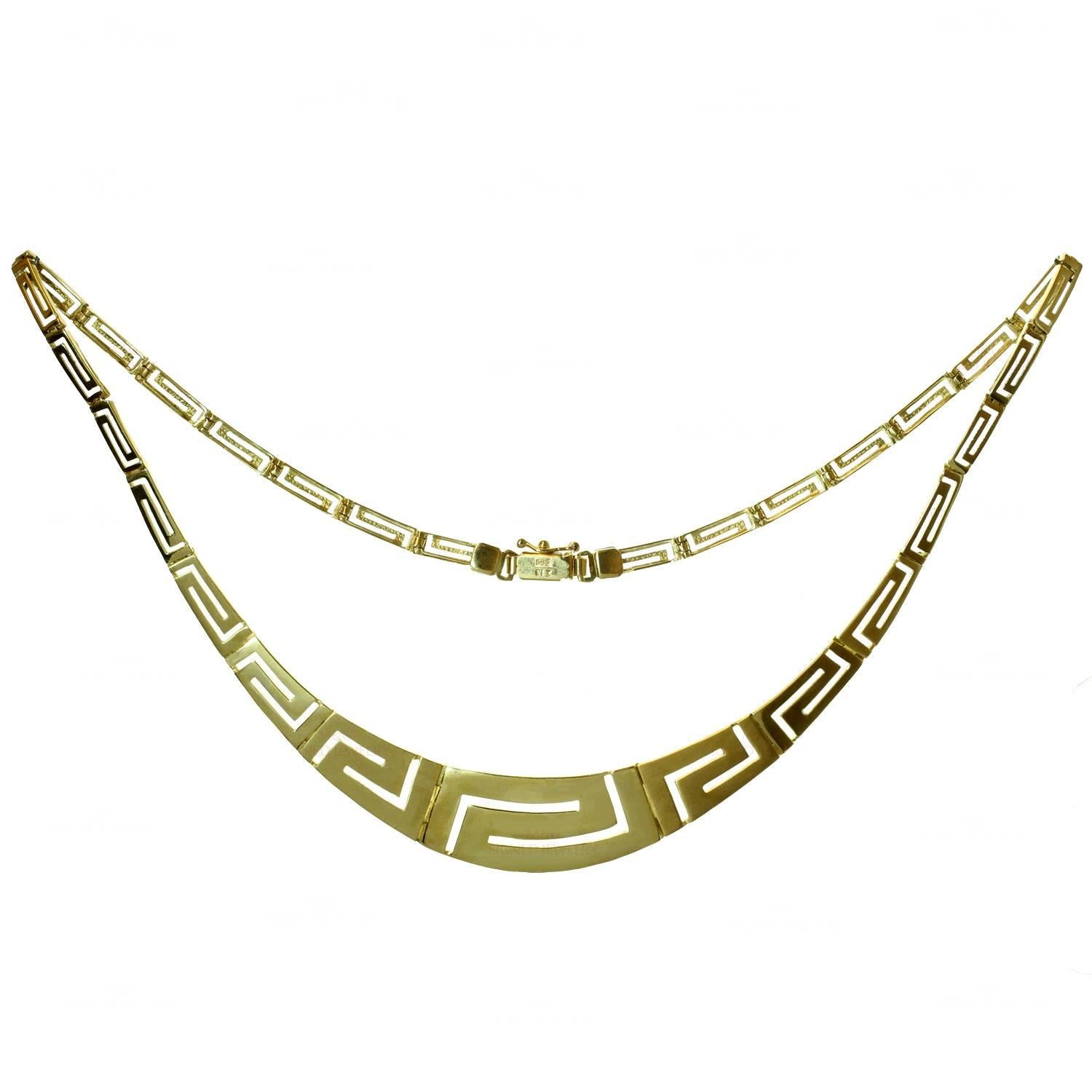 1900s Gold Geometric Link Necklace