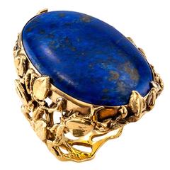 1960s Lapis Gold Organic Ring 1960s Lapis Gold Organic Ring