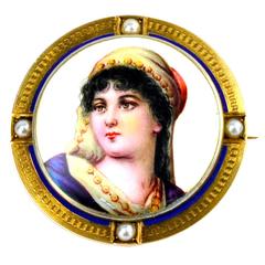 1900 Victorian Miniature Portrait Brooch 