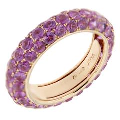 Jona Pink Sapphire Pavé 18 Karat Rose Gold Eternity Band Ring