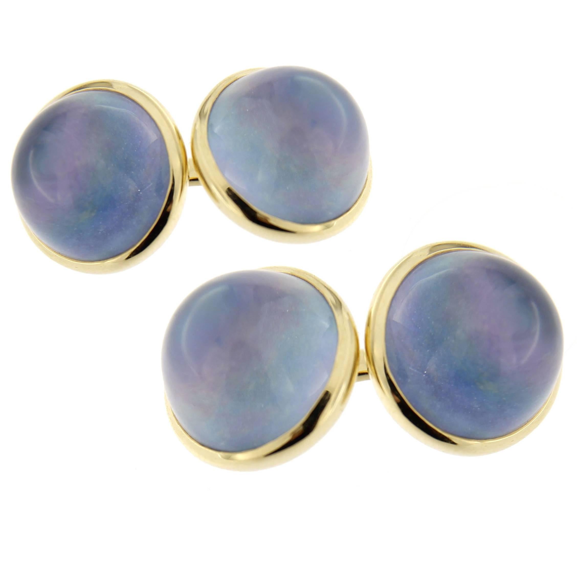 Jona Lapis Lazuli Quartz 18 Karat Yellow Gold Cuff Links