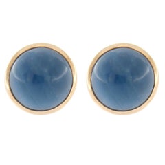 Jona Apatite Quartz 18 Karat Yellow Gold Stud Earrings