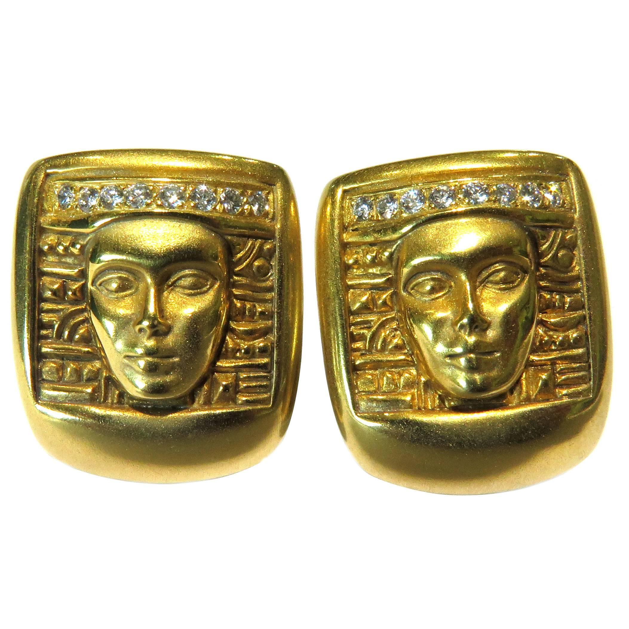Kieselstein-Cord Diamond "Women of the World" Gold Earrings