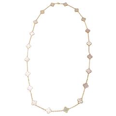 Van Cleef & Arpels Mother-of-Pearl Gold "Alhambra" Necklace