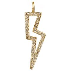 Diamond Sterling Silver Gold Vermeil Lightning Bolt Charm 3