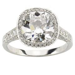 4.09 Carat GIA Cert Diamond Platinum Ring