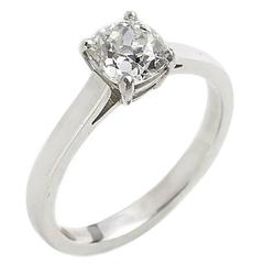 1.02 Carat Cushion Cut Diamond Platinum Ring 12