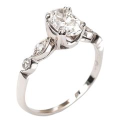 Vintage 1.01 Carat GIA Cert Diamond Platinum Ring
