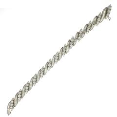 1950s Magnificent 17 Carats Diamonds Platinum Bracelet