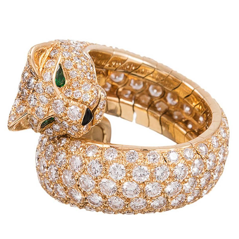 Cartier Diamond Gold Panthere Ring