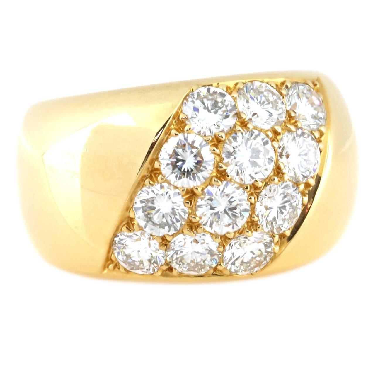 Cartier, 1980s  Diamond 18kt Yellow Gold Ring. Size 6.5