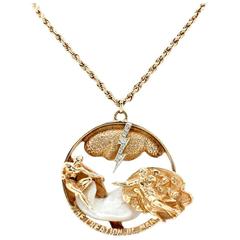Pearl Diamond Gold "Creation of Man" Necklace