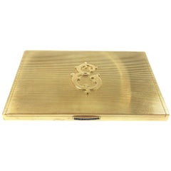 Bulgari 18K Yellow Gold and Sapphire Compact Box 