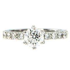 1 Carat IGI Cert Diamond Gold Engagement Ring 4