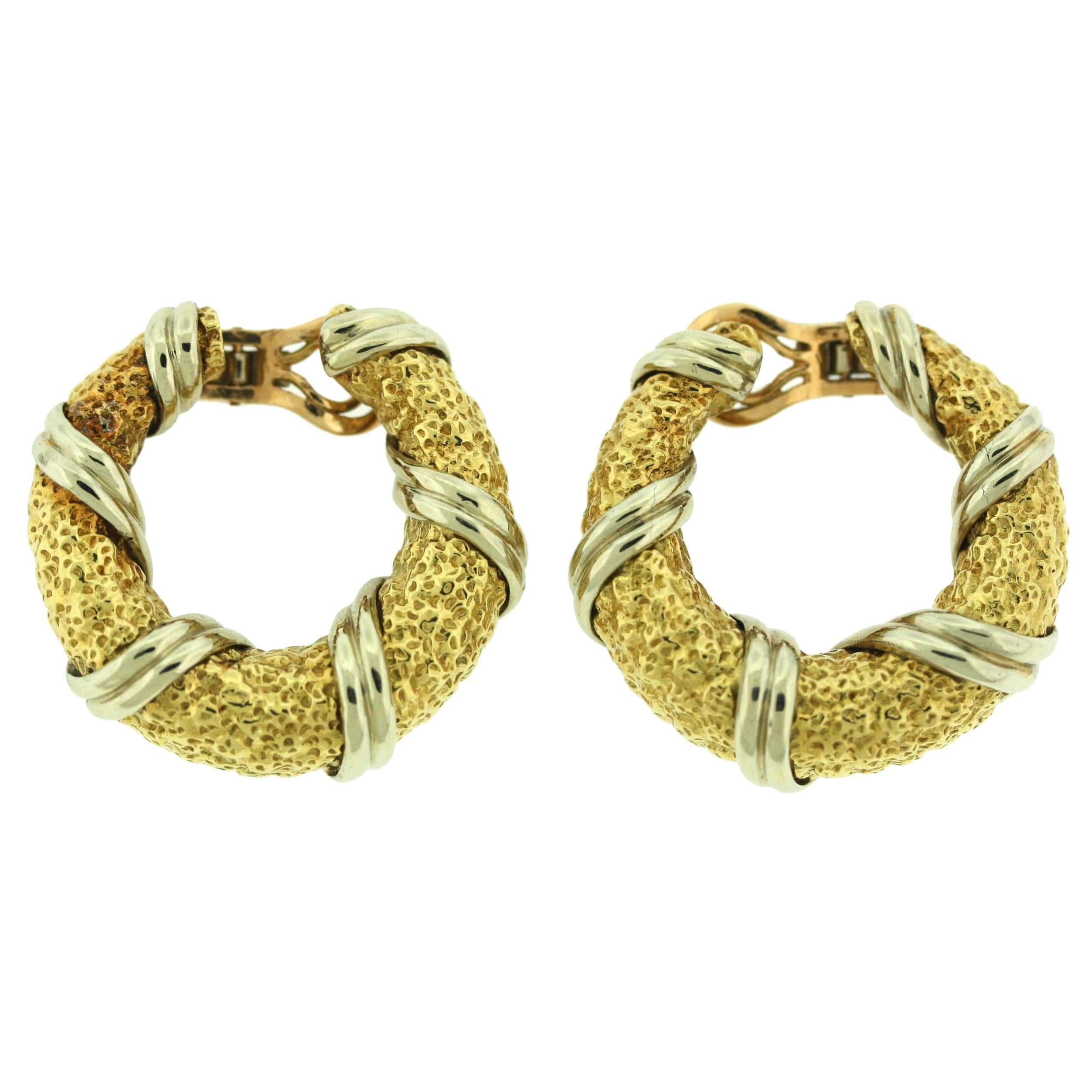 Van Cleef & Arpels Gold Hoop Earrings For Sale