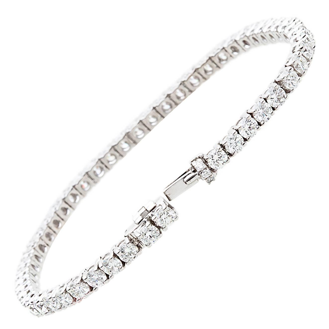 Graff 8.42 Carats Diamonds Gold Tennis Bracelet 