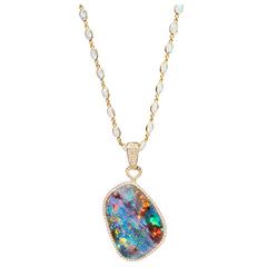 moonstone jewelry manhattan pendant ii boulder opal diamond gold