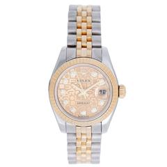 Rolex Ladies Yellow Gold Stainless Steel Datejust Automatic Wristwatch 