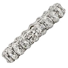 3.08 Carat Oval Diamond Platinum Eternity Ring