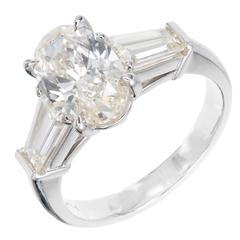 Peter Suchy Oval Diamond Platinum Engagement Ring 