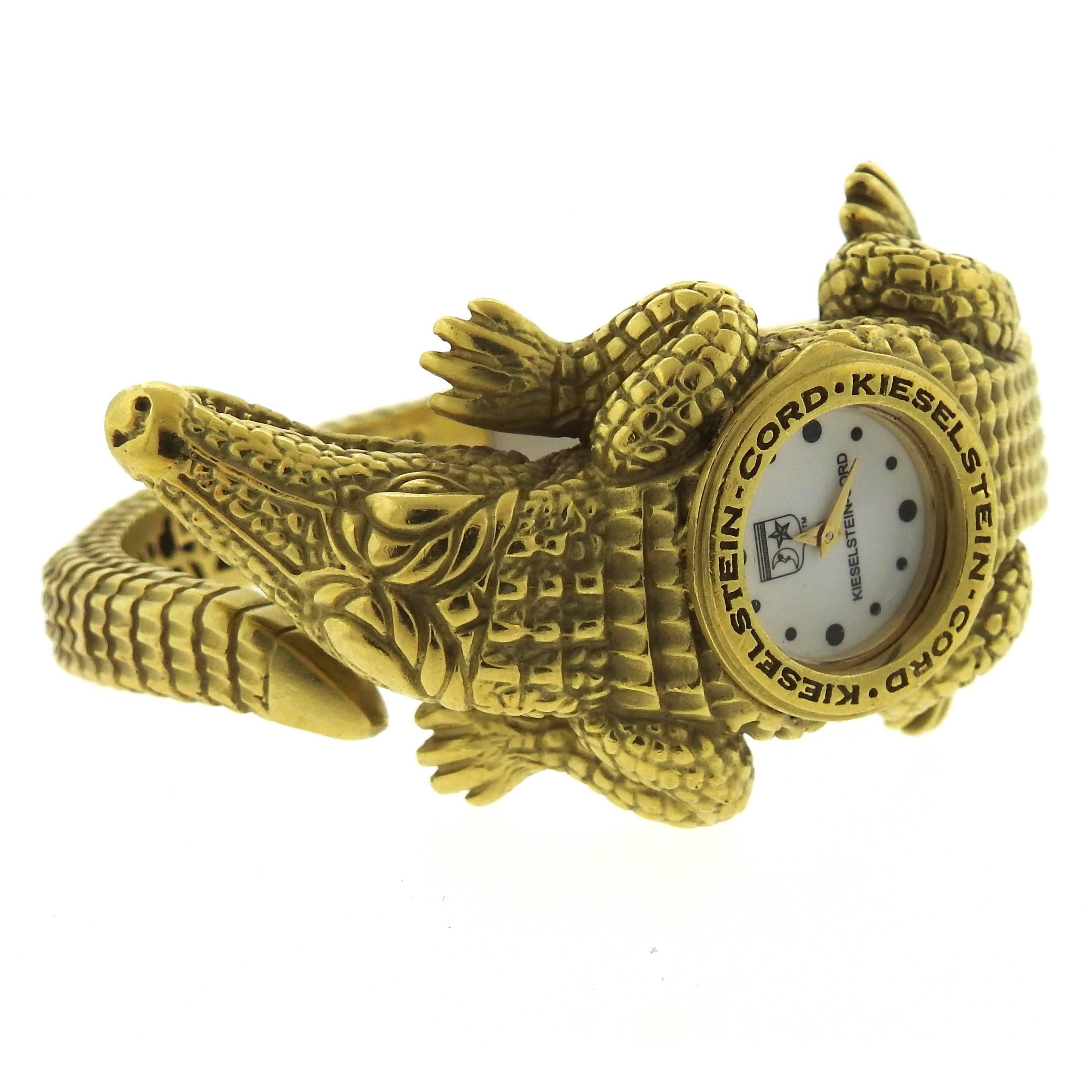 Kieselstein-Cord Ladies Yellow Gold Quartz Bracelet Wristwatch