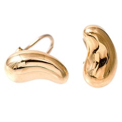 Vintage Tiffany & Co Peretti Clip Post Gold Bean Earrings