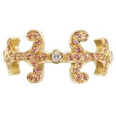 Sabine Getty Prospero Oona Pink Topaz Diamond Gold Ring 12