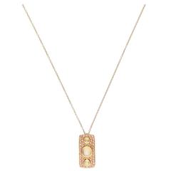 Sabine Getty Prospero Navona Enamel Moonstone Diamond Gold Pendant