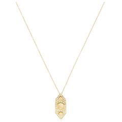Sabine Getty Prospero Calixte Enamel Moonstone Diamond Gold Pendant Necklace