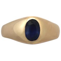 1950s 1.42 Carat Sapphire and 18k Yellow Gold Ring 9