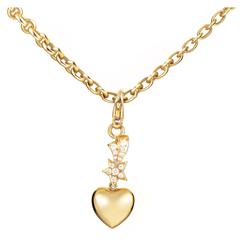 Chanel Diamond Gold Charms Pendant Necklace