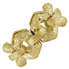 Henry Dunay Geometric Chain Link Gold Bracelet 