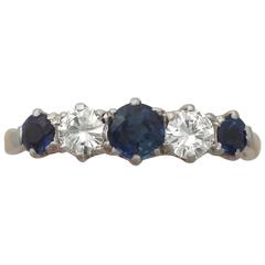 1910s 0.59 Carat Sapphire and 0.45 Carat Diamond, 18K Yellow Gold Dress Ring 1