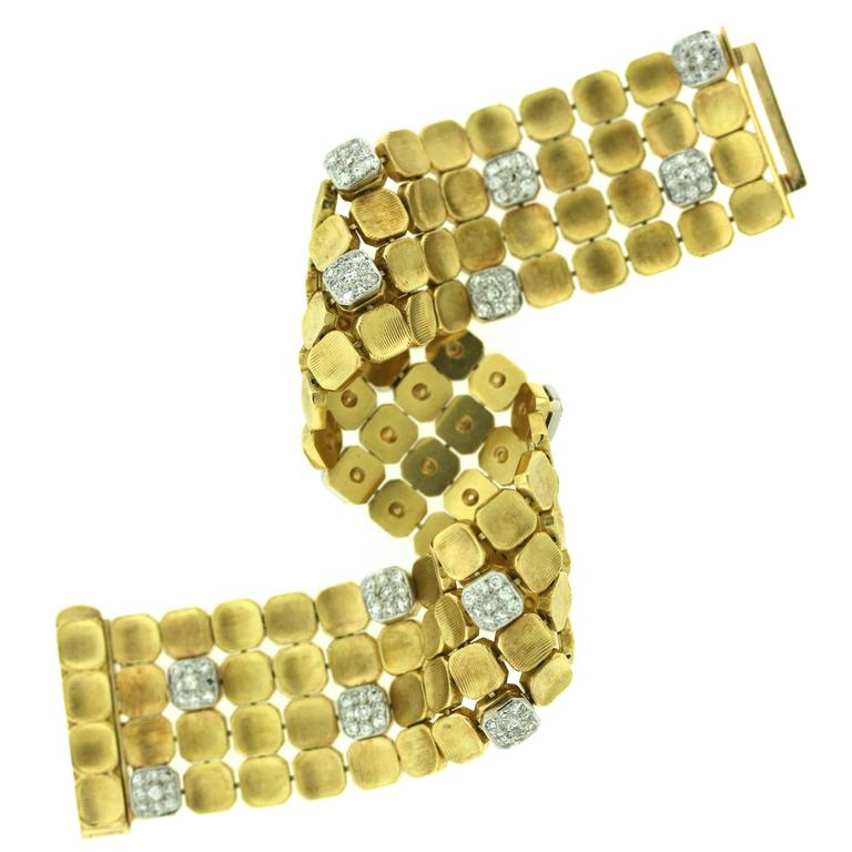 Marianne Ostier Diamond Gold Bracelet For Sale at 1stDibs