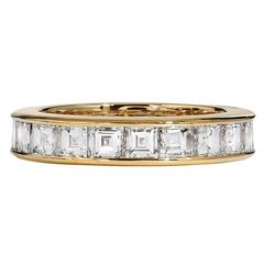 Bulgari "Carre" Diamond Gold All Around Wedding Band Ring