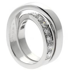 Cartier Diamond Gold Bypass Ring