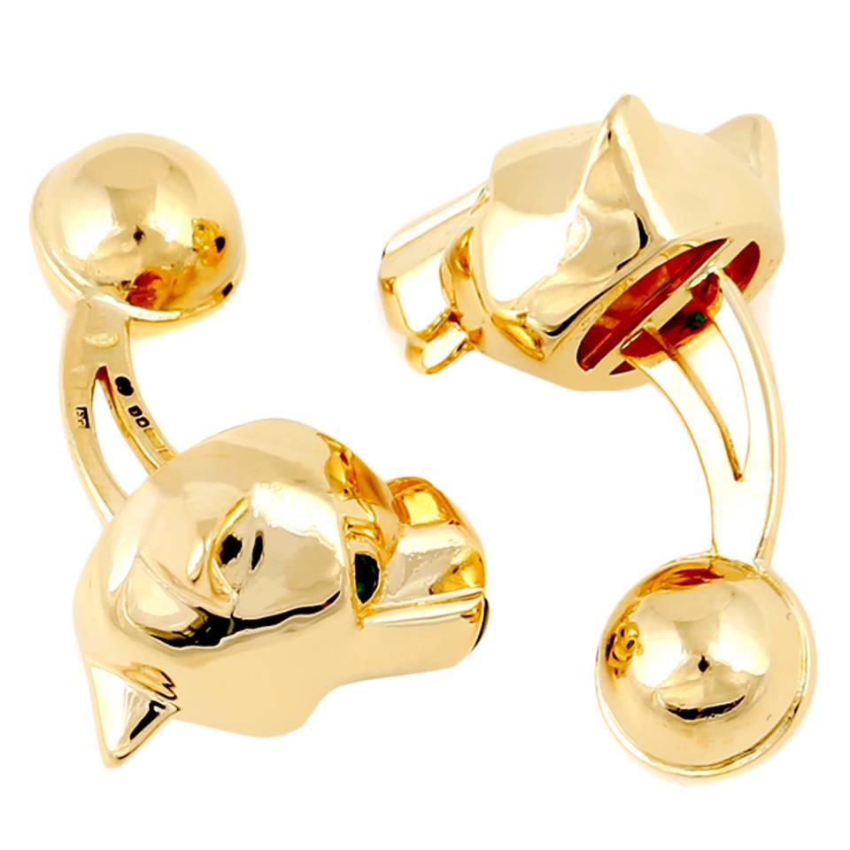 Cartier Gold Panthere Cufflinks