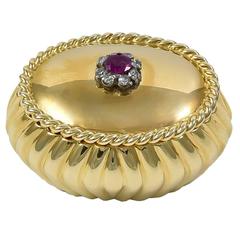 Antique Bejeweled Gold Pill Box 5
